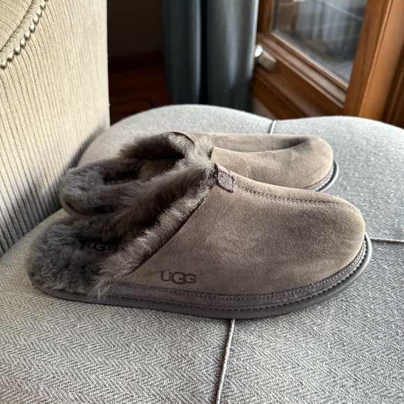 UGG Tan Suede Slippers with Plush Lining